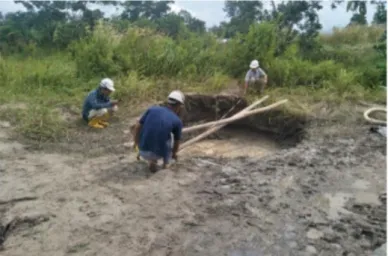 Gambar 3. Kondisi lubang BHM paska eksplorasi (Dokumentasi lapangan, 2019) 