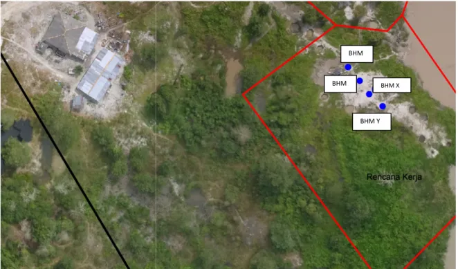 Gambar 4. Peta UAV lokasi lubang BHM  (PT.Timah Tbk, 2019)  B.2. Topografi  dan Penampang Topografi 