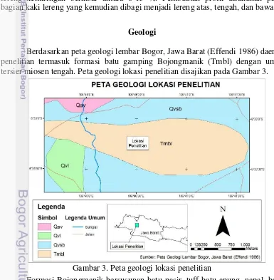 Gambar 3. Peta geologi lokasi penelitian 