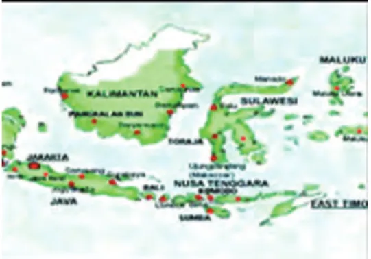Gambar 2.10 Wilayah Penyebaran Hindu  di Nusantara
