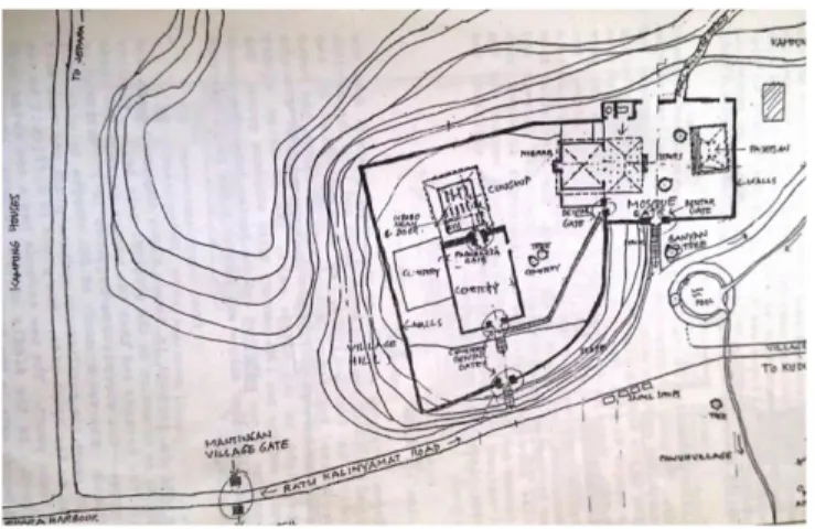 Gambar 1. Site plan Kompleks Masjid Mantingan  Sumber: Demak, Kudus, and Jepara Mosque, A study of Architectural 
