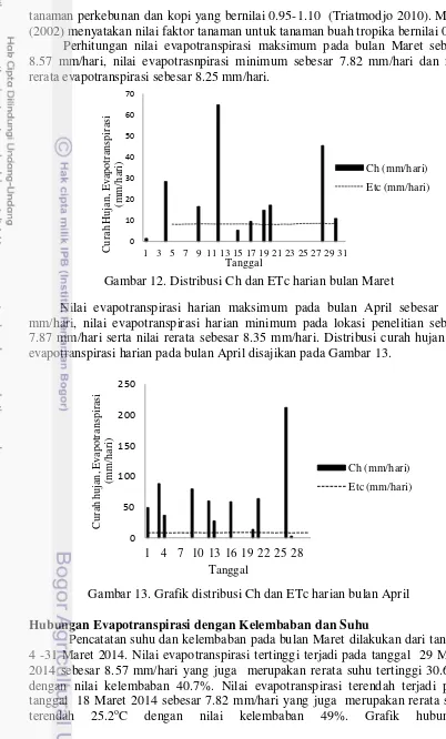 Gambar 12. Distribusi Ch dan ETc harian bulan Maret 