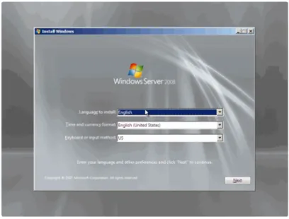 Gambar 4.1  Instalasi Windows Server 2008
