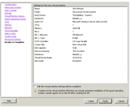 Gambar 4.9  Konfigurasi Virtual Machine pada VMware ESXi 