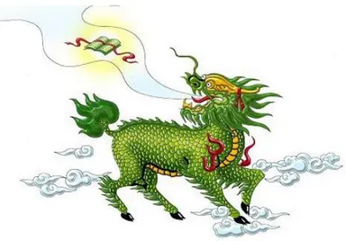 Gambar dibawah ini menunjukkan unikorn yang terdapat dalam simbolisme  Cina. 