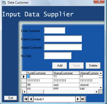 Gambar 4.10 Rancangan Input Data Customer