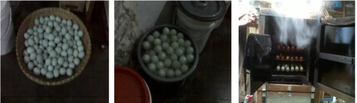 Gambar 1. Proses Produksi Telur Asin Asap 