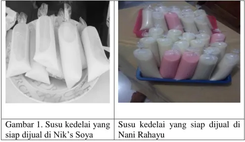 Gambar 1. Susu kedelai yang  siap dijual di Nik’s Soya 