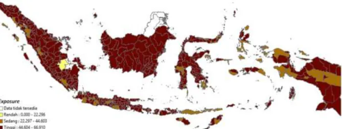 Gambar 4.1. Peta Tingkat Exposure kabupaten/kota di Indonesia 