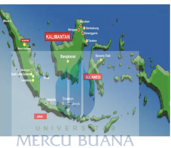 Gambar 2.1 Letak perusahaan dilihat dari peta Indonesia Sumber : PT Medco E&amp;P Indonesia 