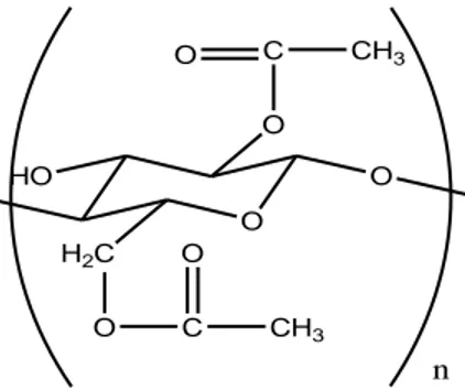 Gambar 2.4 Struktur  Selulosa asetat (Saunders, 1994) 