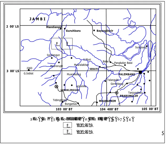 Tabel 1.  Pengukuran  well logging di daerah Nibung dan Lubuk Napal.  No  No. File  Kedalaman bor  ( m )  Gamma  Ray ( m )  Caliper ( m )  Res &amp;  SP ( m )  Koord ( x )  Koord ( y )  Lokasi Peri ode  1 RWS  1  55  41  45  43  281651.0  9729381.0  Nibung