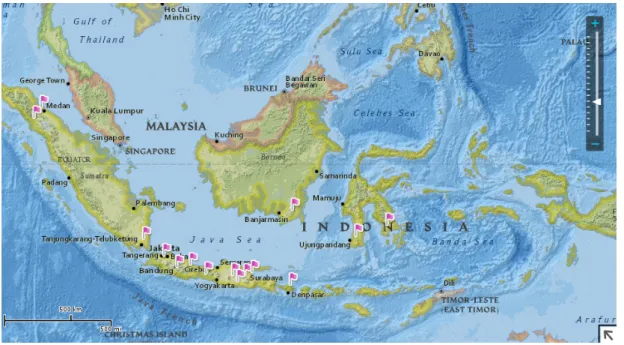 Gambar 3.1: Kota Asal Relawan [Geographic, 2014]
