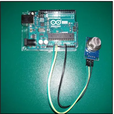 Gambar 5. Arduino Uno dan Sensor Gas Sesudah Dirangkai 