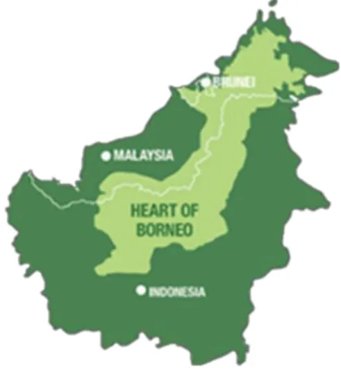 Gambar 95. Kawasan Heart of Borneo   (sumber: http://www.wwf.org.au) 