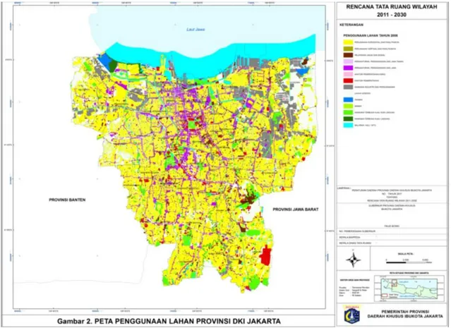 Gambar 2.9. Peta Penggunaan Lahan Privinsi DKI Jakarta  Sumber: Rencana Tata Ruang Wilayah 2011-2030