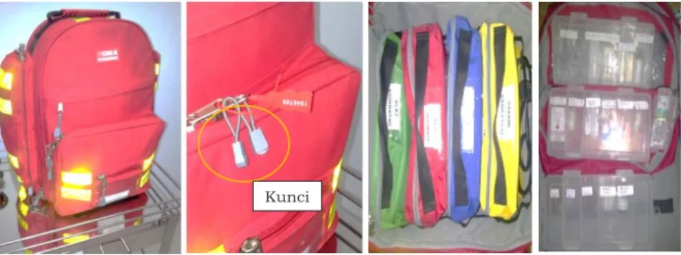Gambar 13. Tas emergensi dilengkapi kunci pengaman disposable 