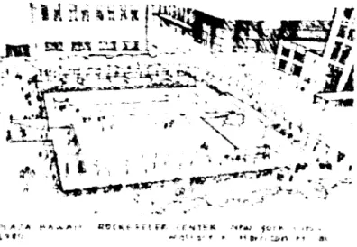 Gambar 1.18. Plaza Bawah, Rockfeler Center, New York City, Wallock K Harrisonetal Sumber : Francis D.K Ching, Bentuk dan Susunannya