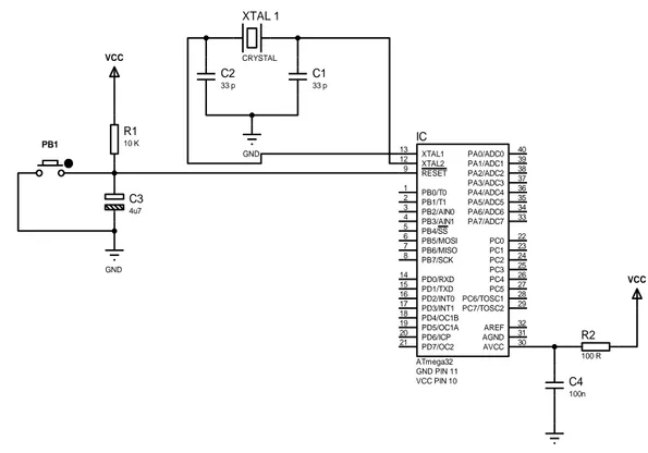 Gambar 17. Sistem Minimum Mikrokontroler ATmega 16 