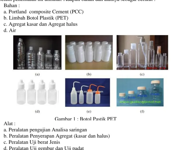 Gambar 1 : Botol Pastik PET 