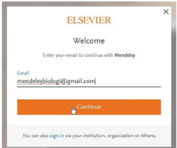 Gambar 2 Pendaftaran alamat email untuk akun Mendeley 