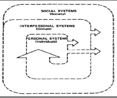 Gambar : Dynamic interacting systems  (King, 1981 dalam Tomey &amp; Alligood, 2006) 