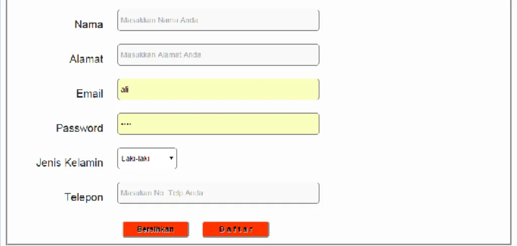 Gambar 6. form daftar member 