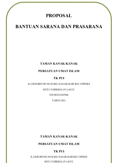 Proposal Bantuan Sarana Dan Prasarana 5390