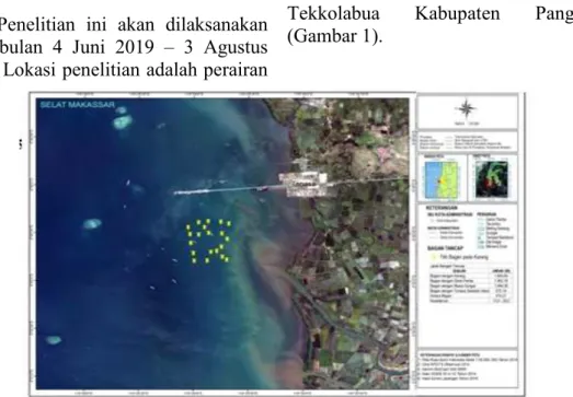 Gambar 1. Lokasi bagan tancap pada perairan sekitar Kabupaten Pangkep 