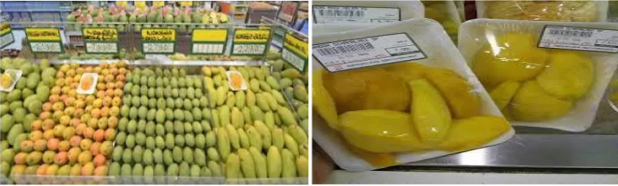 Gambar produk buah mangga yang di jual di supermarket dapay dilihat pada gambar berikut ini : 