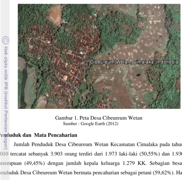 Gambar 1. Peta Desa Cibeureum Wetan 