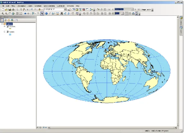 Gambar 5.5 Peta dunia menggunakan proyeksi peta Hammer-Aitoff 