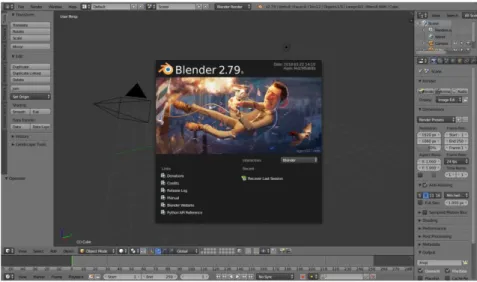 Gambar 2. 7 Tampilan Awal Blender 3D  2.2.7  Unity 3D 