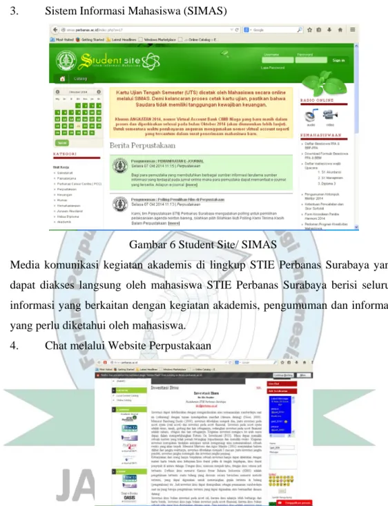 Gambar 6 Student Site/ SIMAS 