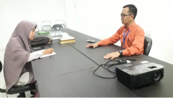 Foto 1. Wawancara dengan Bapak Sugiyanto,   Direktur PT. BPRS Aman Syariah Sekampung 