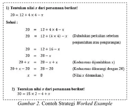 Gambar 2. Contoh Strategi Worked Example 