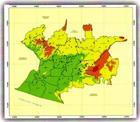 Gambar  4. Ketinggian  Tempat  (mdpl)  dan  Kasus  Leptospirosis  di Kabupaten  Bantul   Ketinggian  tempat  dari  permukaan  