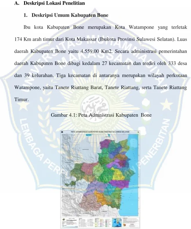 Gambar 4.1: Peta Admnistrasi Kabupaten  Bone 