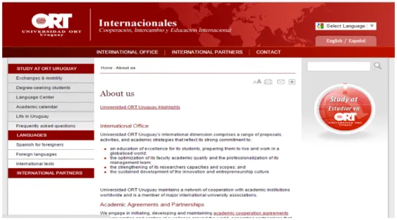 Gambar 2. Website Universitas ORT Uruguay 