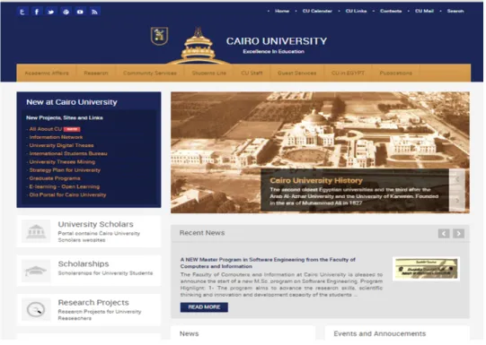 Gambar 3. Website Cairo University 