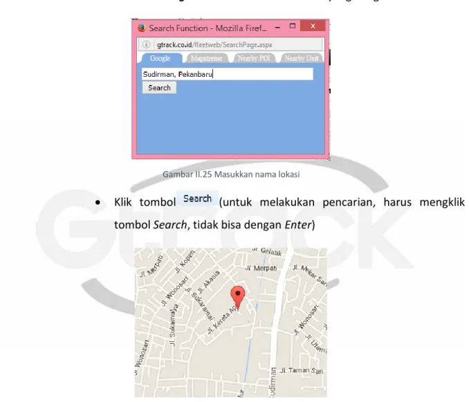 Tab  Google  pada  jendela  Search  dapat  digunakan  untuk  mencari  lokasi  yang  ada  didalam peta Google Map