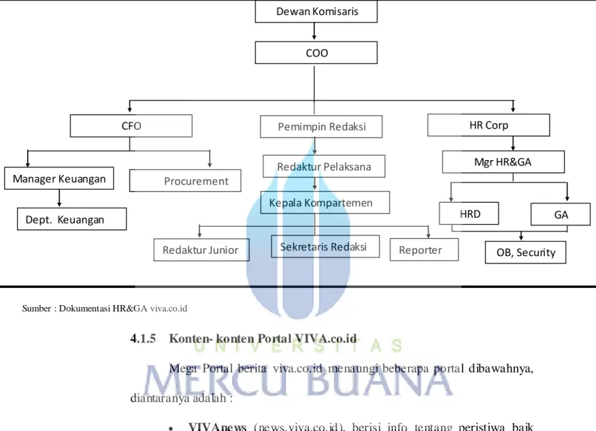 Gambar 1.5. Struktur Organisasi viva.co.id 