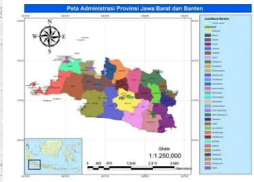 Gambar 1  Peta wilayah kajian (Provinsi Jawa Barat dan Banten) 