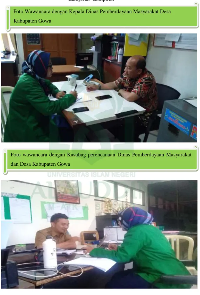 Foto Wawancara dengan Kepala Dinas Pemberdayaan Masyarakat Desa  Kabupaten Gowa 