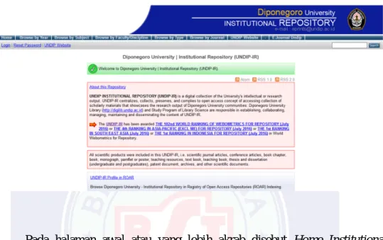 Gambar 4.1 Home Institutional Repository Undip
