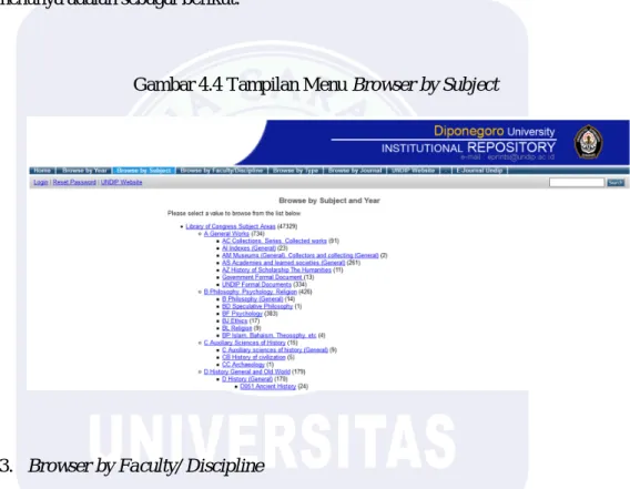 Gambar 4.4 Tampilan Menu Browser by Subject 
