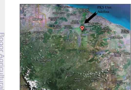 Gambar  14. Peta lokasi geografis PKS Adolina  PKS Unit Adolina 