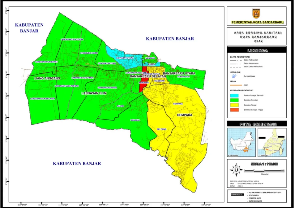 Gambar 5.4 Peta Area Beresiko Sanitasi di Kota Banjarbaru