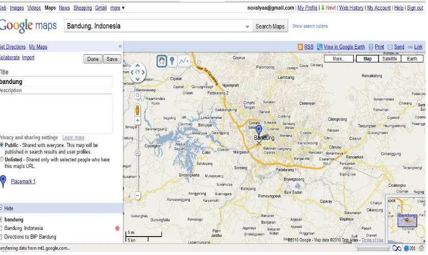 Gambar 2.16 Tampilan kota Bandung dalam google maps 