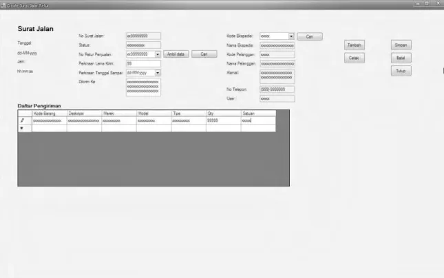 Gambar 4.96 Window “Create Surat Jalan Retur” 